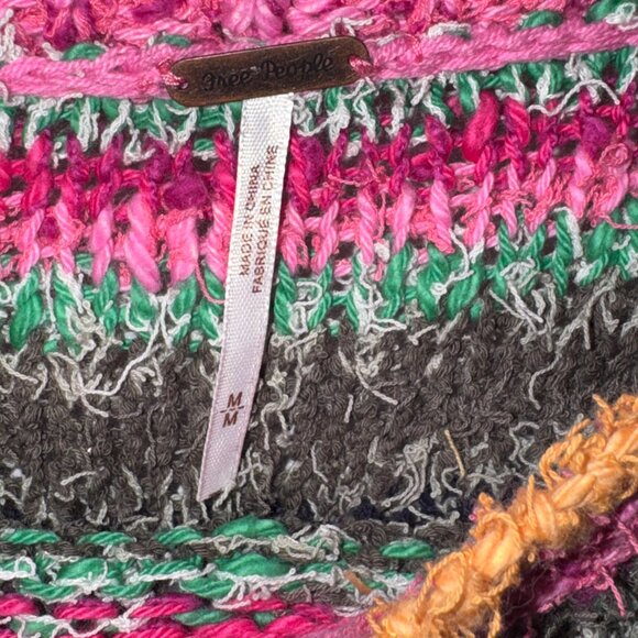 Free People Multicolor Striped Flared Sleeve Sweater Women's Size Medium - Picture 3 of 7